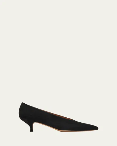 Emme Parsons Veneto Leather Kitten-heel Pumps In Black