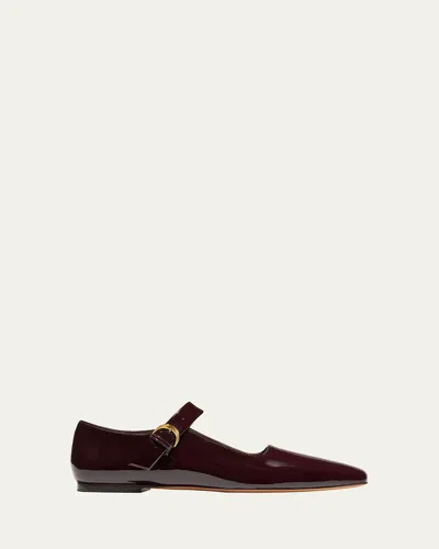 Emme Parsons Tramonto Croc-embossed Leather Ballerina Flats In Burgundy