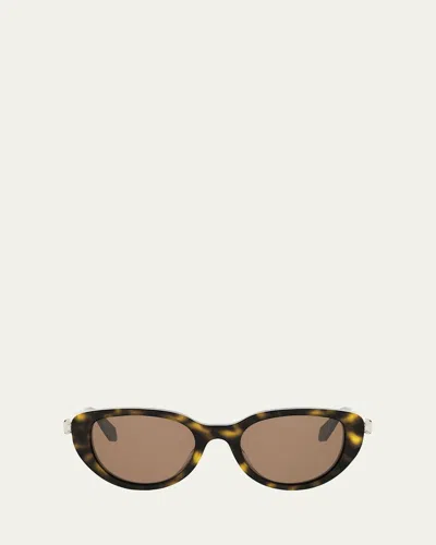 Bvlgari Serpenti Forever Oval Acetate & Metal Sunglasses In Brown