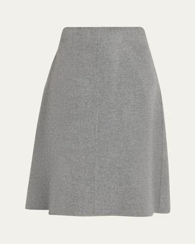 Khaite Nania Brushed Wool A-line Skirt In Multi