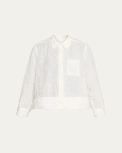 Melitta Baumeister Foam Bottom Fringed Button-down Shirt In White