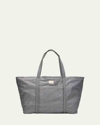 Loeffler Randall Dina Gingham-print Nylon Travel Tote Bag In Gray