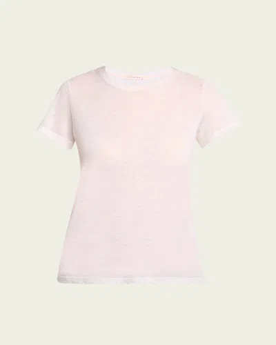 The Row Wesler Heathered Cashmere Short-sleeve T-shirt In Pink
