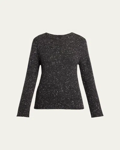 The Row Maira Speckled Cashmere Sweater In Black