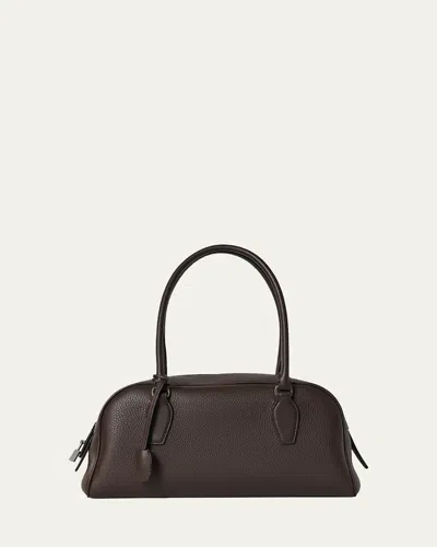 The Row India East-west Shoulder Bag In Grain Leather In Brown
