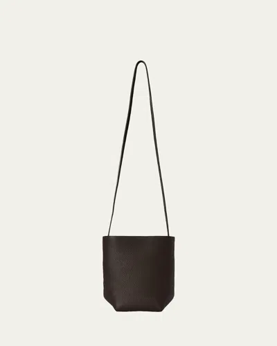 The Row Park North-south Crossbody Tote Bag In Leather In Brown