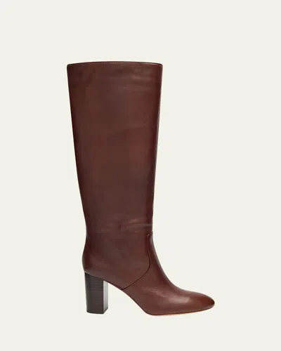 Loeffler Randall 85mm Goldy Leather Knee-high Boots In Brown