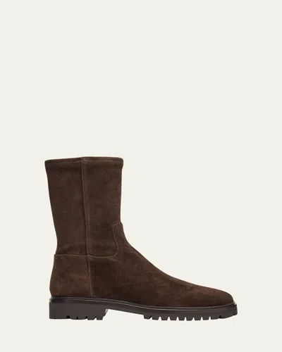 Loeffler Randall Danny Suede Lug-sole Ankle Boots In Brown
