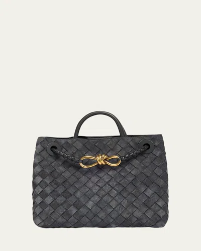 Bottega Veneta Small Andiamo Suede Tote Bag In Gray