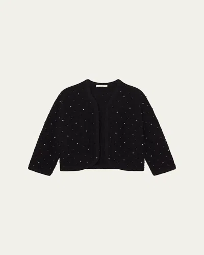 Frame The Embellished Knit Jacket In Black