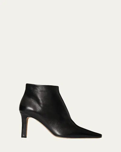 The Row 80mm Carla Leather Ankle Boots In Black
