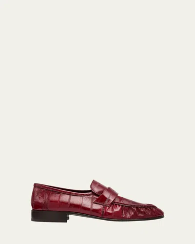 The Row Soft 25 Patent Leather Loafers In Red