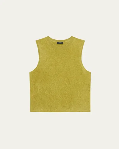 Theory Brushed Crewneck Shell Top In Cashmere In Green