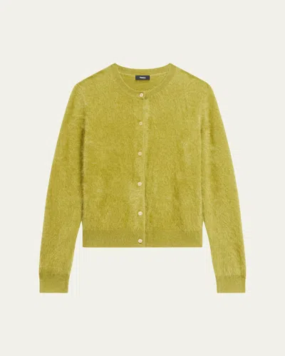 Theory Brushed Cashmere Cardigan In Green