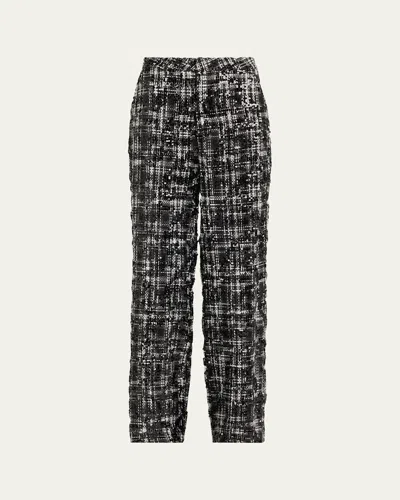 L'agence Livvy Sequined Tweed Trousers In Black