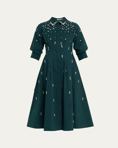 Simkhai Jazz Embellished A-line Midi Dress In Green