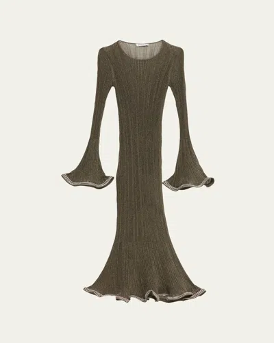 Simkhai Chessie Embellished Knit Midi Dress In Green