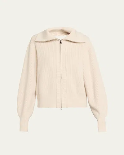 Varley Enrico Zip Knit Jacket In White