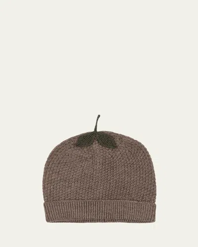 Konges Slojd Kid's Fruity Merino Wool Beanie In Brown