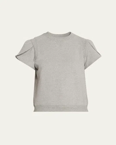 3.1 Phillip Lim Tulip Sleeve French Terry Sweatshirt In Gray