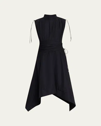 3.1 Phillip Lim Ruched Sleeveless Midi Dress In Black