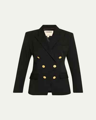 L'agence Kyomi Double-breasted Blazer In Black