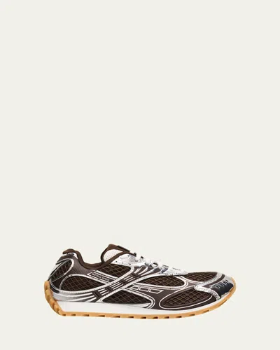Bottega Veneta Orbit Metallic Net Runner Sneakers In Multi