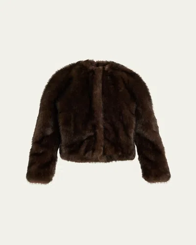A.l.c Gwen Faux Fur Jacket In Brown