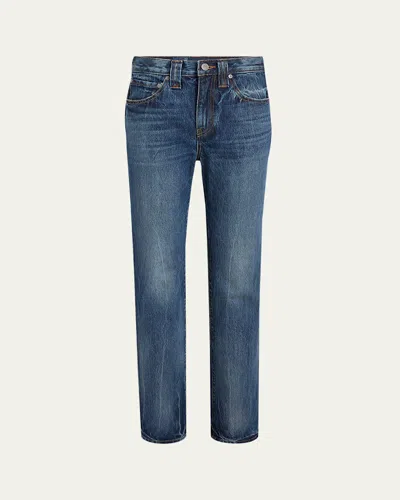 Khaite Farley Straight-leg Acid-washed Jeans In Blue