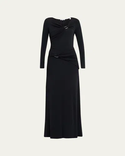 Veronica Beard Viela Long-sleeve Jersey Maxi Dress In Black