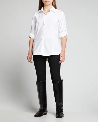Finley Joey Button-down Long-sleeve Roll-tab Shirt In White