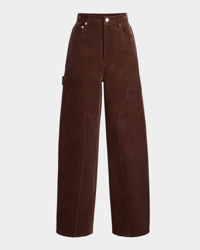 Ser.o.ya Fabi Corduroy Barrel-leg Pants In Brown