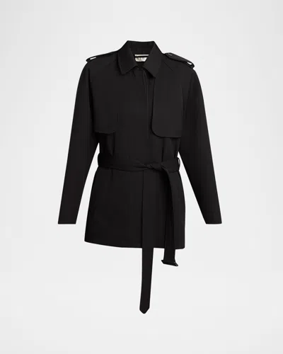 The Row Usuaia Trench Coat Belted Waist Design In Black