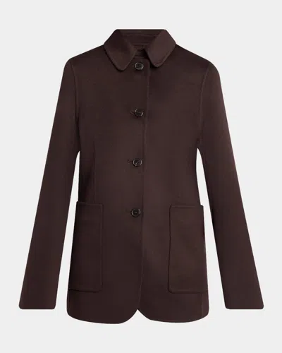 The Row Tiras Cashmere Single-breasted Jacket In Brown