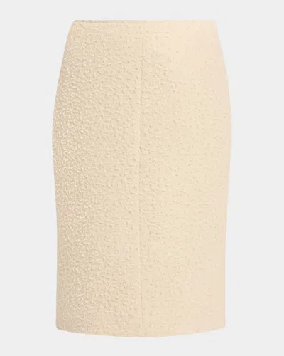 The Row Malva Textured Wool Pencil Skirt In Neutral