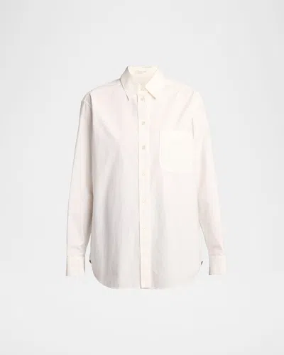 The Row Gavina Cotton Poplin Button-down Shirt In White