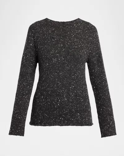The Row Maira Speckled Cashmere Sweater In Black