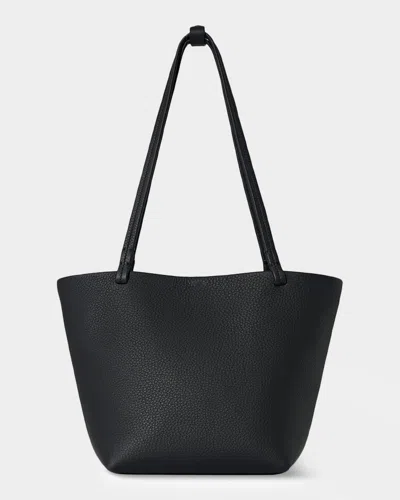 The Row Park Medium Tote Bag In Grain Leather In Black
