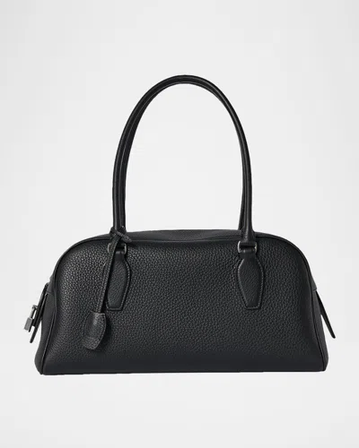 The Row India East-west Shoulder Bag In Grain Leather In Black