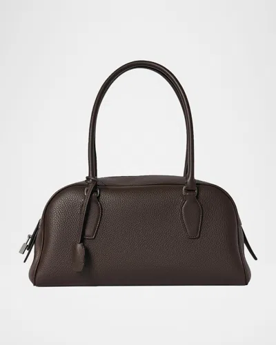 The Row India East-west Shoulder Bag In Grain Leather In Brown