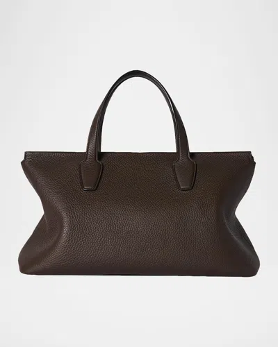 The Row Marcel Slouchy Top-handle Bag In Grain Leather In Brown
