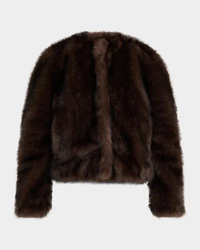 A.l.c Gwen Faux Fur Jacket In Brown