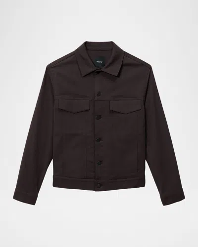 Theory Men's The River Jacket In Neoteric Twill In Brown