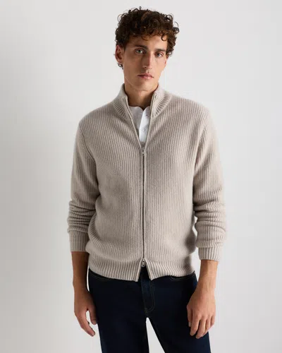 Quince Men's Mongolian Cashmere Fisherman Full Zip Sweater In Black