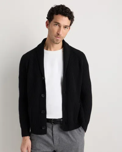 Quince Men's Mongolian Cashmere Shawl Collar Cardigan Sweater In Black