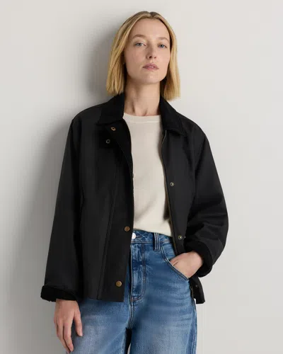 Quince Women's Organic Waxed Cotton Barn Jacket In Black