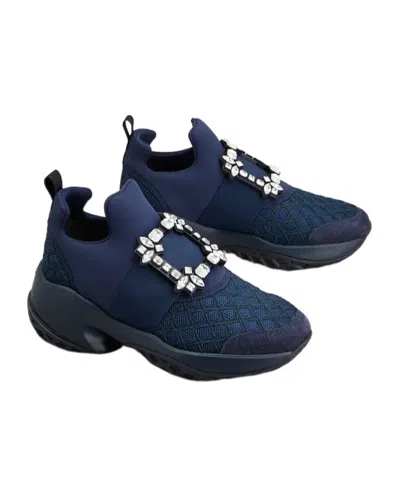 Roger Vivier Viv' Run Sneakers In Fabric In Blue