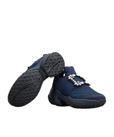 Roger Vivier Viv' Run Sneakers In Fabric In Blue