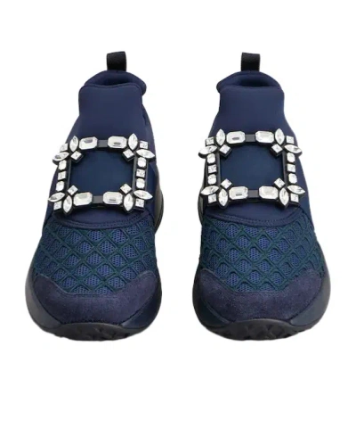 Roger Vivier Viv' Run Sneakers In Fabric In Blue
