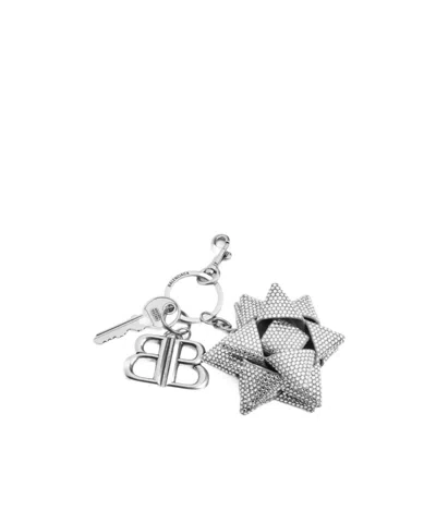 Balenciaga Women's Charm/keychain Gifting Bow In Crystal In Metallic